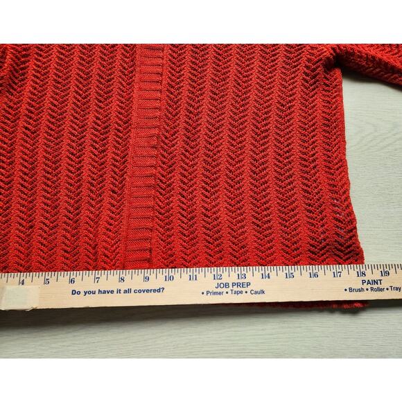 SWEATER-JONES NEW YORK SIGNATURE PETITE-Rust-Chevron Stitch-SIZE P-SML - Picture 13 of 16